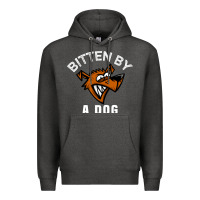 Charcoal Heather bitten by a dog angry dog bite funny gift Premium Hoodie - lanVoArt