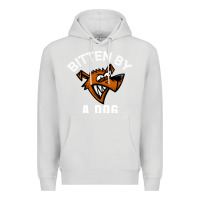 Dove Grey bitten by a dog angry dog bite funny gift Premium Hoodie - lanVoArt