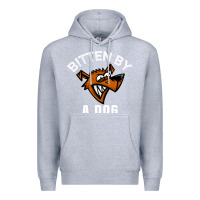 Heather Grey bitten by a dog angry dog bite funny gift Premium Hoodie - lanVoArt