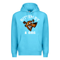 Ocean Blue bitten by a dog angry dog bite funny gift Premium Hoodie - lanVoArt
