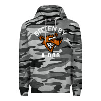 Slate Camo bitten by a dog angry dog bite funny gift Premium Hoodie - lanVoArt