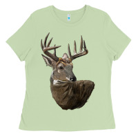 Matcha white tailed buck deer head Ladies Tee - LillyAllenDesigns