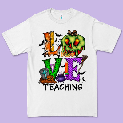 Love Taching Halloween Premium Tee Designed By Racoondesign