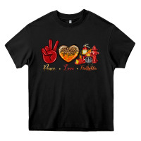 Black Peace Love Firefighter Heavy Core Tee - BundleAndBundleShop