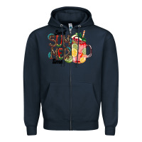 Navy Sweet Summer Time Zipper Hoodie - CowhideDigitalArt