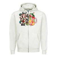 Oatmeal Heather Sweet Summer Time Zipper Hoodie - CowhideDigitalArt