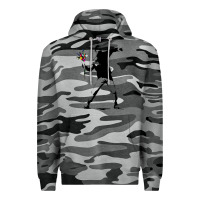 Slate Camo banksy protester throwing flowers Premium Hoodie - lanVoArt
