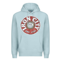Blue Mist vintage retro iron city(beer) proof Premium Hoodie - lanVoArt