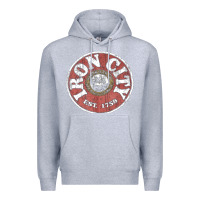 Heather Grey vintage retro iron city(beer) proof Premium Hoodie - lanVoArt