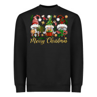 Black Merry Christmas Gnomes Heavyweight Sweatshirt - BundleAndBundleShop