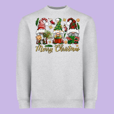 Merry Christmas Gnomes Heavyweight Sweatshirt Designed By Bundleandbundleshop