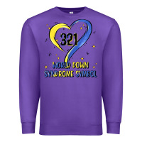 Purple world down syndrome symbol Premium Sweatshirt - Artiststas