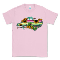 Bubblegum Pink North Carolina Map Sunflower Cactus Serape Classic Tee - RanaPortraitStore