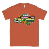 Copper North Carolina Map Sunflower Cactus Serape Classic Tee - RanaPortraitStore