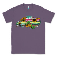 Lavender North Carolina Map Sunflower Cactus Serape Classic Tee - RanaPortraitStore