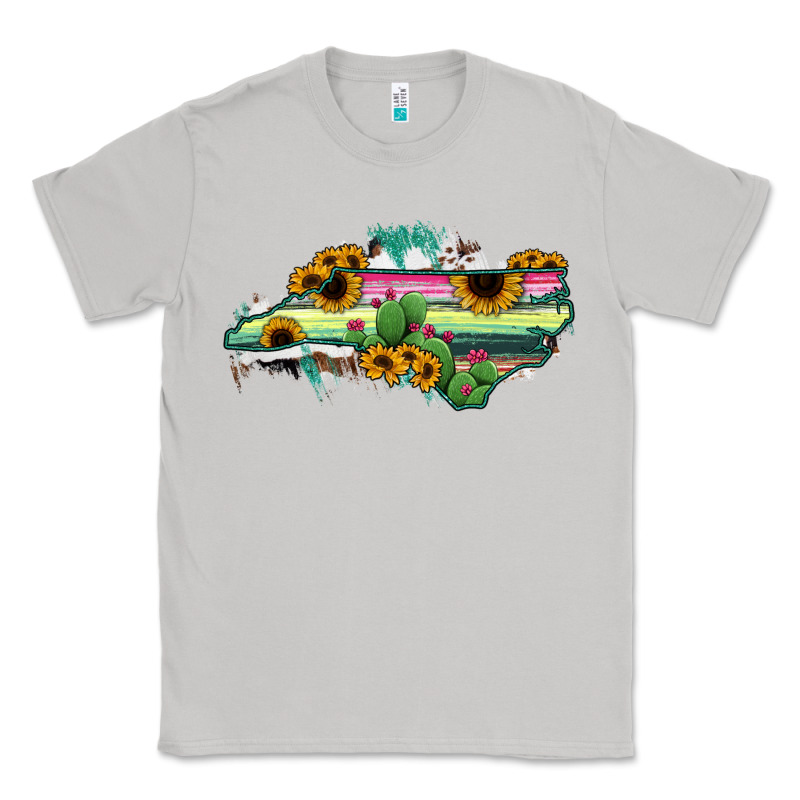 North Carolina Map Sunflower Cactus Serape Classic Tee by RanaPortraitStore | Teevron