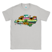 Moon Dust North Carolina Map Sunflower Cactus Serape Classic Tee - RanaPortraitStore
