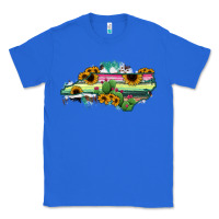 True Royal North Carolina Map Sunflower Cactus Serape Classic Tee - RanaPortraitStore