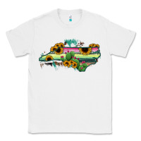 White North Carolina Map Sunflower Cactus Serape Classic Tee - RanaPortraitStore