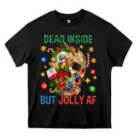 Black Dead Inside But Jolly Af Heavy Core Tee - BundleAndBundleShop