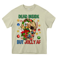 Mossy Dead Inside But Jolly Af Heavy Core Tee - BundleAndBundleShop