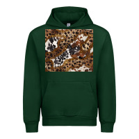 Forest Green leopard and cowhides Urban Hoodie - BarkalooDesign