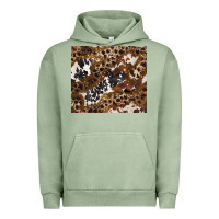 Pigment Oil Green leopard and cowhides Urban Hoodie - BarkalooDesign