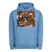 Pigment Pebble Blue leopard and cowhides Urban Hoodie - BarkalooDesign