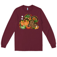 Burgundy fall heart Long Sleeve Tee - CowGirlArtShop