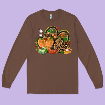 Fall Heart Long Sleeve Tee Designed By Cowgirlartshop