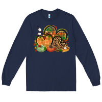 Navy fall heart Long Sleeve Tee - CowGirlArtShop