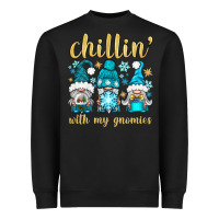 Black chillin' with my gnomies Heavyweight Sweatshirt - BundleAndBundleShop