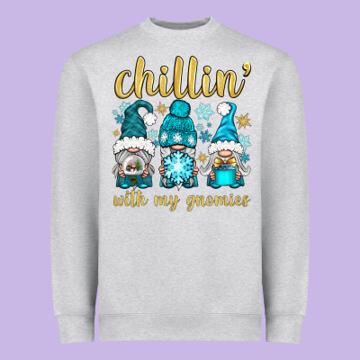 Chillin' With My Gnomies Heavyweight Sweatshirt Designed By Bundleandbundleshop