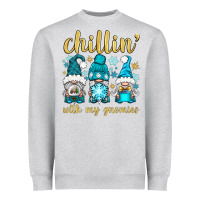Heather Grey chillin' with my gnomies Heavyweight Sweatshirt - BundleAndBundleShop