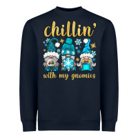 Navy chillin' with my gnomies Heavyweight Sweatshirt - BundleAndBundleShop