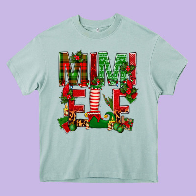 Christmas Mimi Elf Heavy Core Tee Designed By Bundleandbundleshop