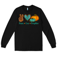 Black peace love pumpkins Long Sleeve Tee - Jasminsmagicworld