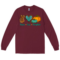 Burgundy peace love pumpkins Long Sleeve Tee - Jasminsmagicworld