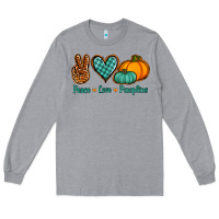 Heather Grey peace love pumpkins Long Sleeve Tee - Jasminsmagicworld
