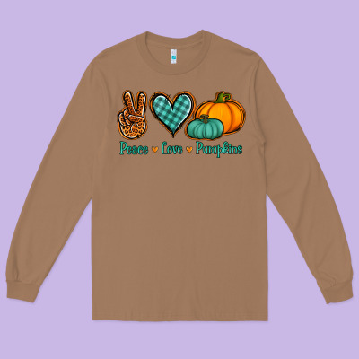 Peace Love Pumpkins Long Sleeve Tee Designed By Jasminsmagicworld