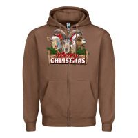 Chestnut Merry Christmas Goats Zipper Hoodie - LillyAllenDesigns