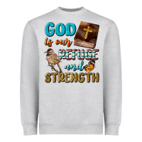 Heather Grey God Is Our Refuge And Strength Heavyweight Sweatshirt - BundleAndBundleShop