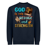 Navy God Is Our Refuge And Strength Heavyweight Sweatshirt - BundleAndBundleShop
