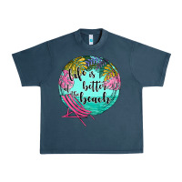 Midnight Navy life is better at the beach Urban Heavy Tee - JahusDesignShop