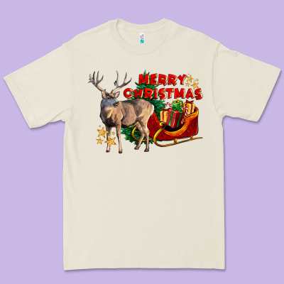 Merry Christmas Deer Premium Tee Designed By Lillyallendesigns