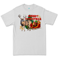 Dove Grey Merry Christmas Deer Premium Tee - LillyAllenDesigns