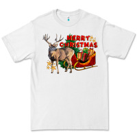 White Merry Christmas Deer Premium Tee - LillyAllenDesigns