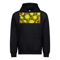 Black tennis ball with sunflower and racket  licence plato Urban Hoodie - BarkalooDesign