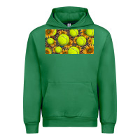 Emerald tennis ball with sunflower and racket  licence plato Urban Hoodie - BarkalooDesign