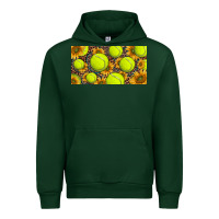 Forest Green tennis ball with sunflower and racket  licence plato Urban Hoodie - BarkalooDesign